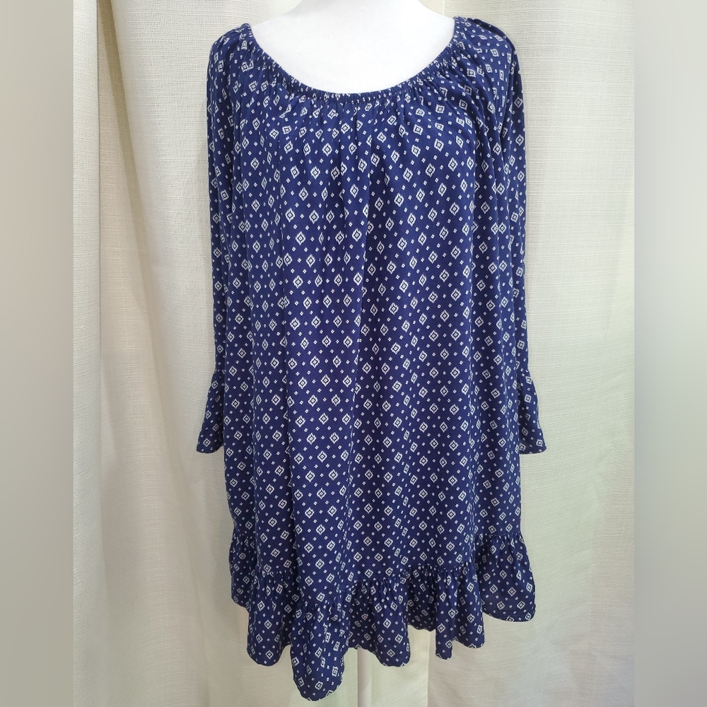 Terra & Sky Blue And White Blouse